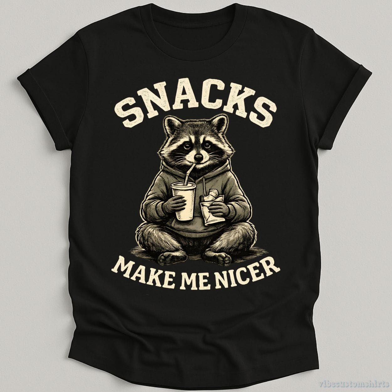 T-Shirt Black / S Snacks Make Me Nicer Trash Panda Shirt