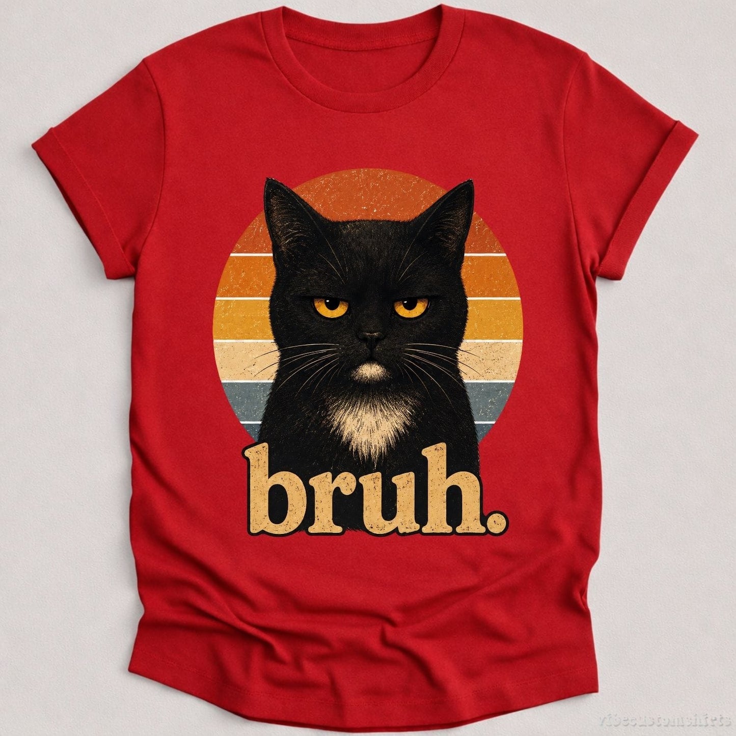 T-Shirt Cardinal Red / S Bruh Cat Meme Shirt