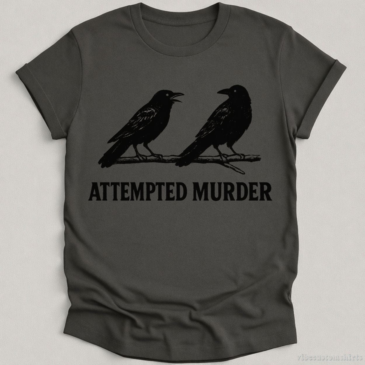 T-Shirt Charcoal / S Attempted Murder Vintage Crows Shirt