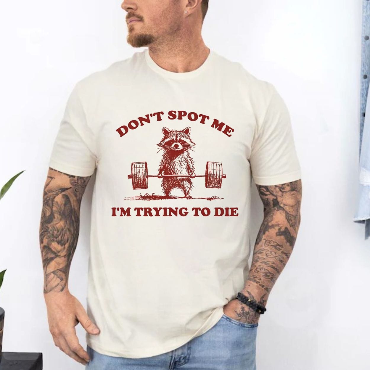 T-Shirt Don't Spot Me I'm Trying To Die Sarcastic Raccoon Shirt