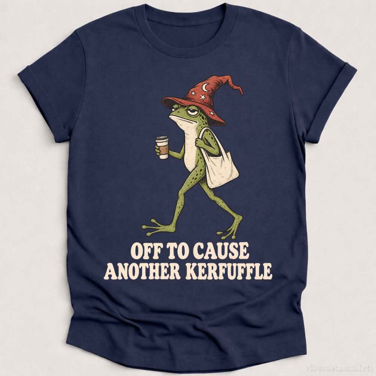 T-Shirt Heather Navy / S Off To Cause Another Kerfuffle Frog Shirt