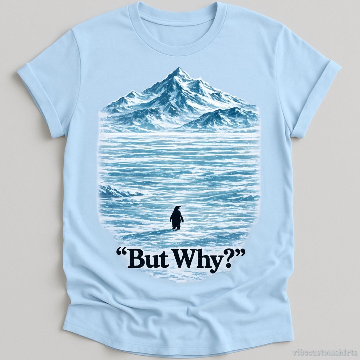 T-Shirt Light Blue / S But Why Penguin Meme Shirt