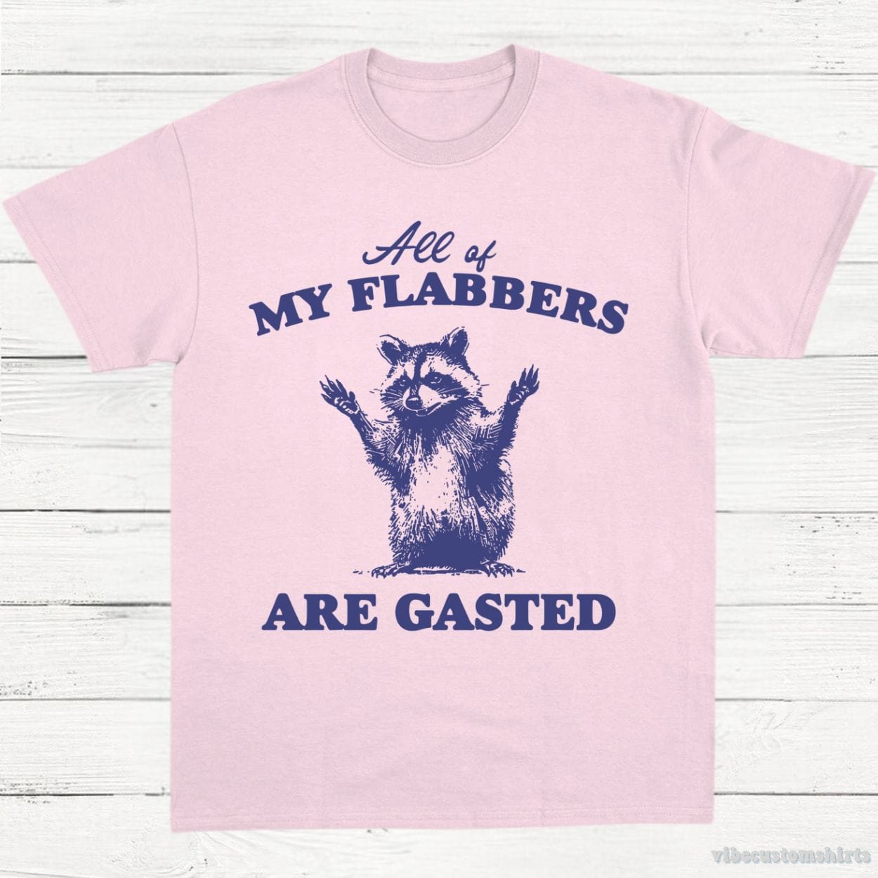 T-Shirt Light Pink / S All of My Flabbers Are Gasted Raccoon Meme Shirt