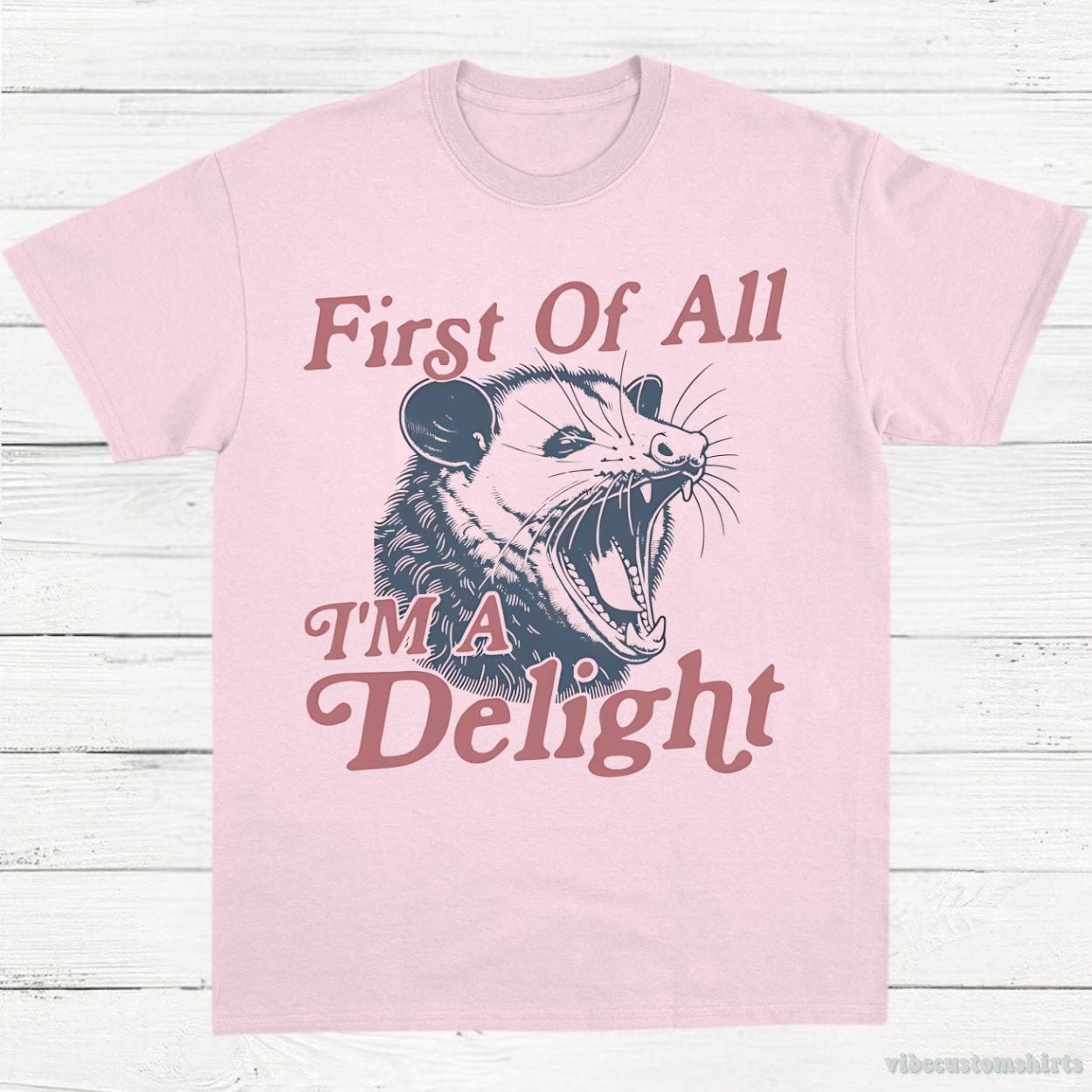 T-Shirt Light Pink / S First Of All I’m A Delight Possum Lovers Shirt