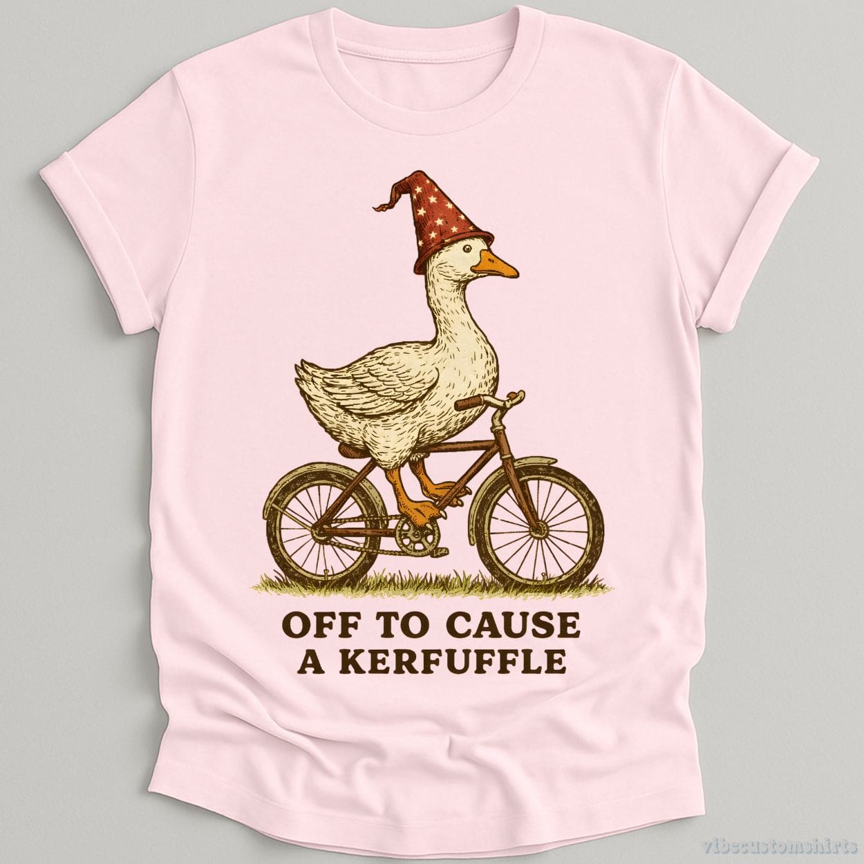 T-Shirt Light Pink / S Off To Cause A Kerfuffle Witch Goose Shirt