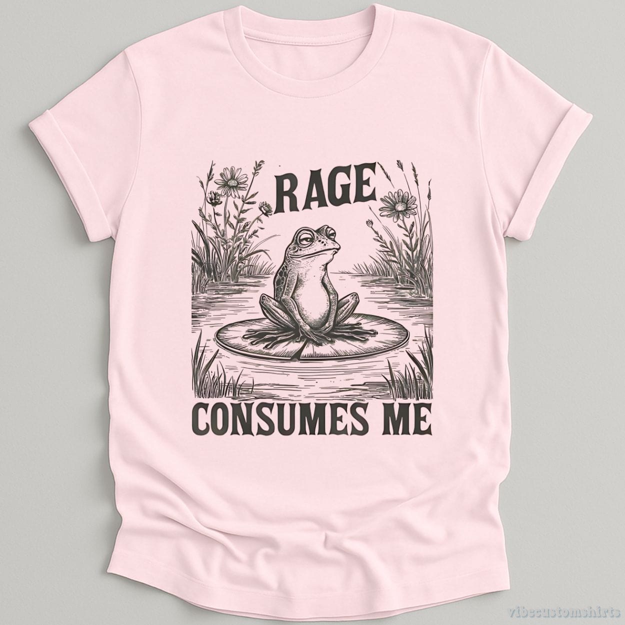 T-Shirt Light Pink / S Rage Consumes Me Vintage Frog Shirt
