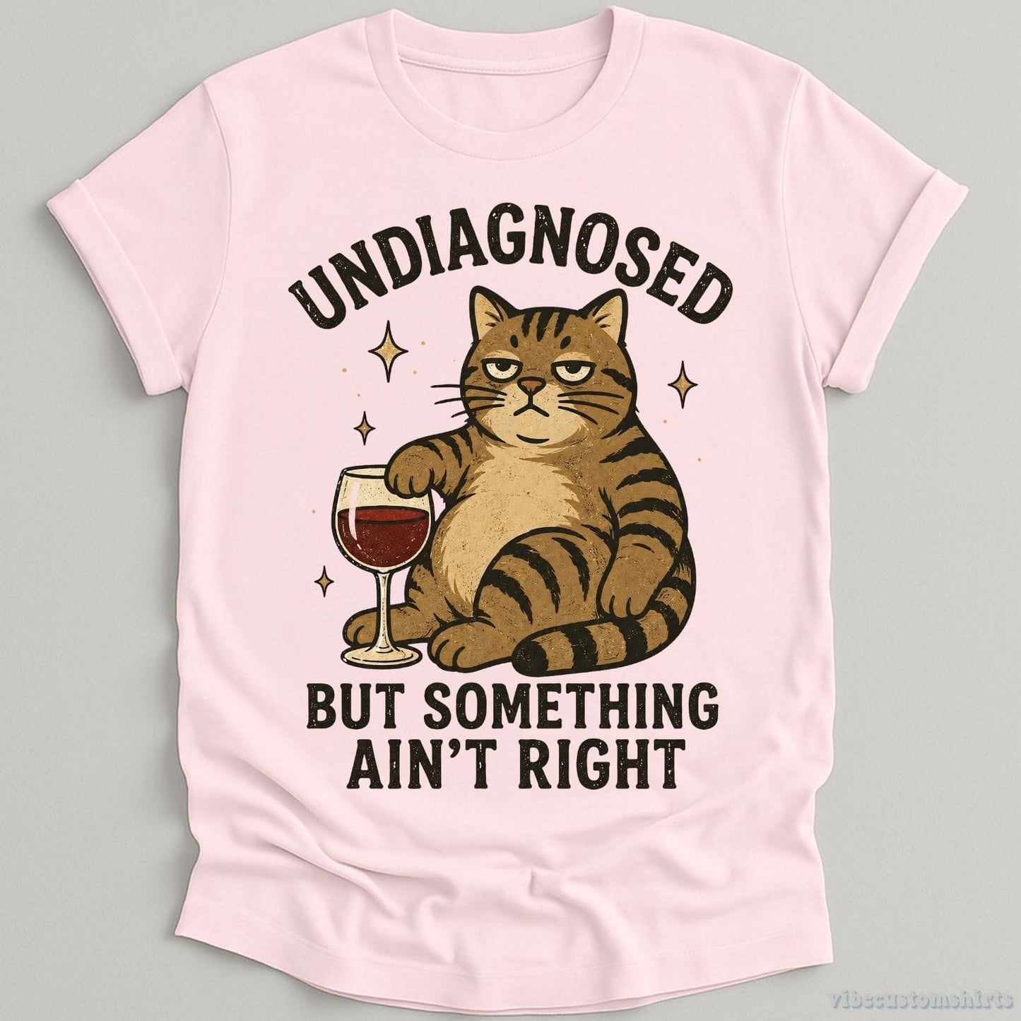 T-Shirt Light Pink / S Undiagnosed But Something Ain't Right Cat Shirt