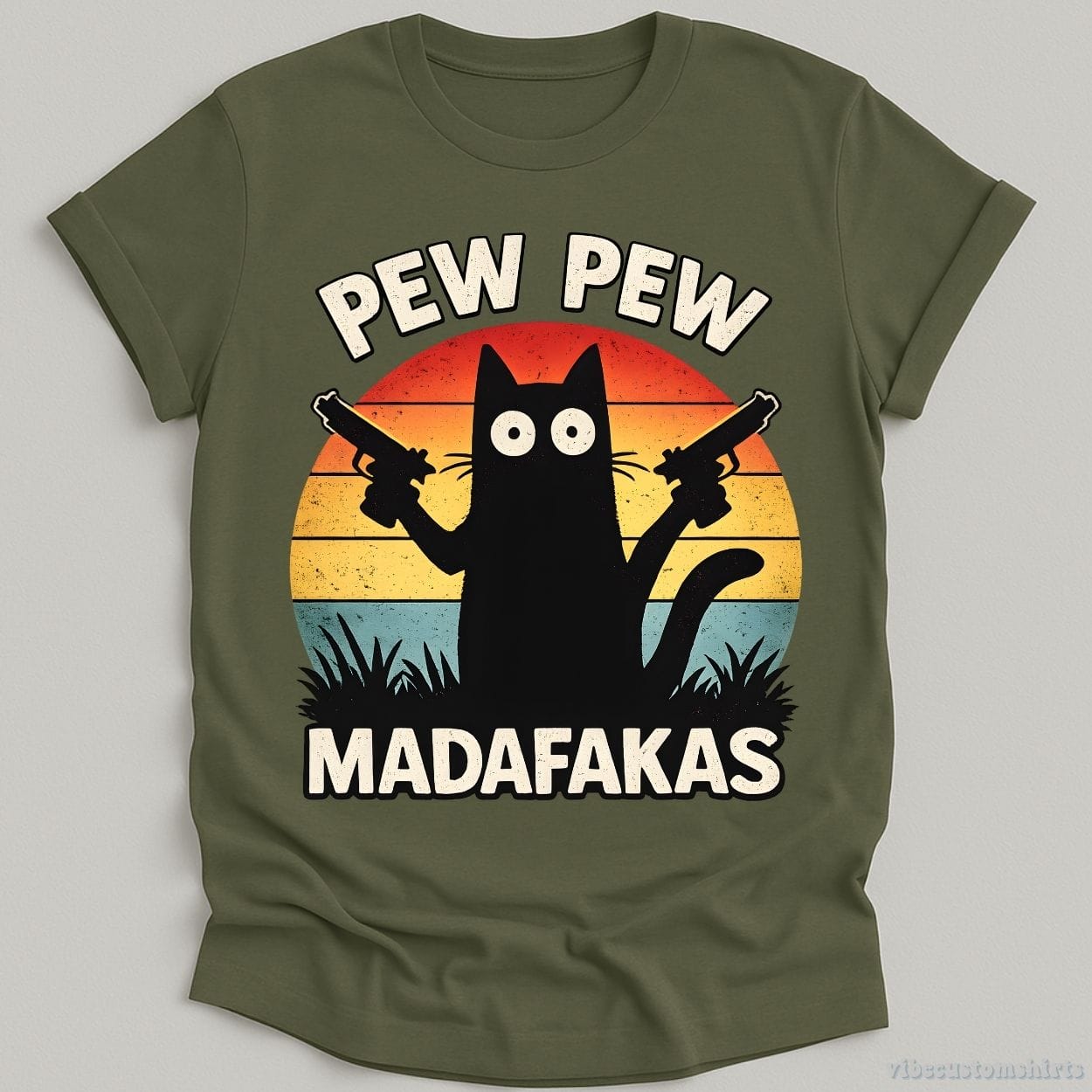 T-Shirt Military Green / S Pew Pew Madafakas Shirt