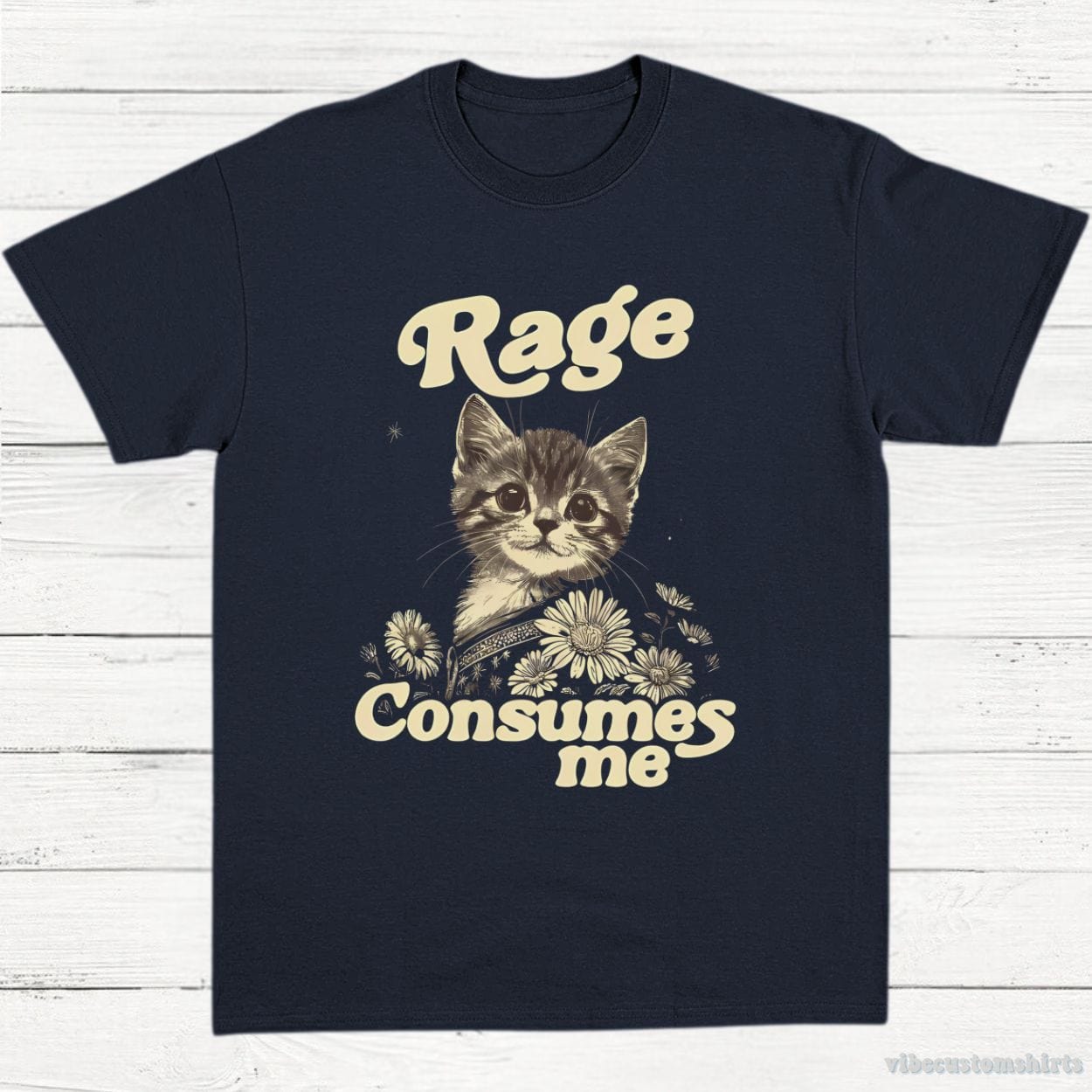 T-Shirt Navy / S Rage Consumes Me Kitty Cat T-Shirt