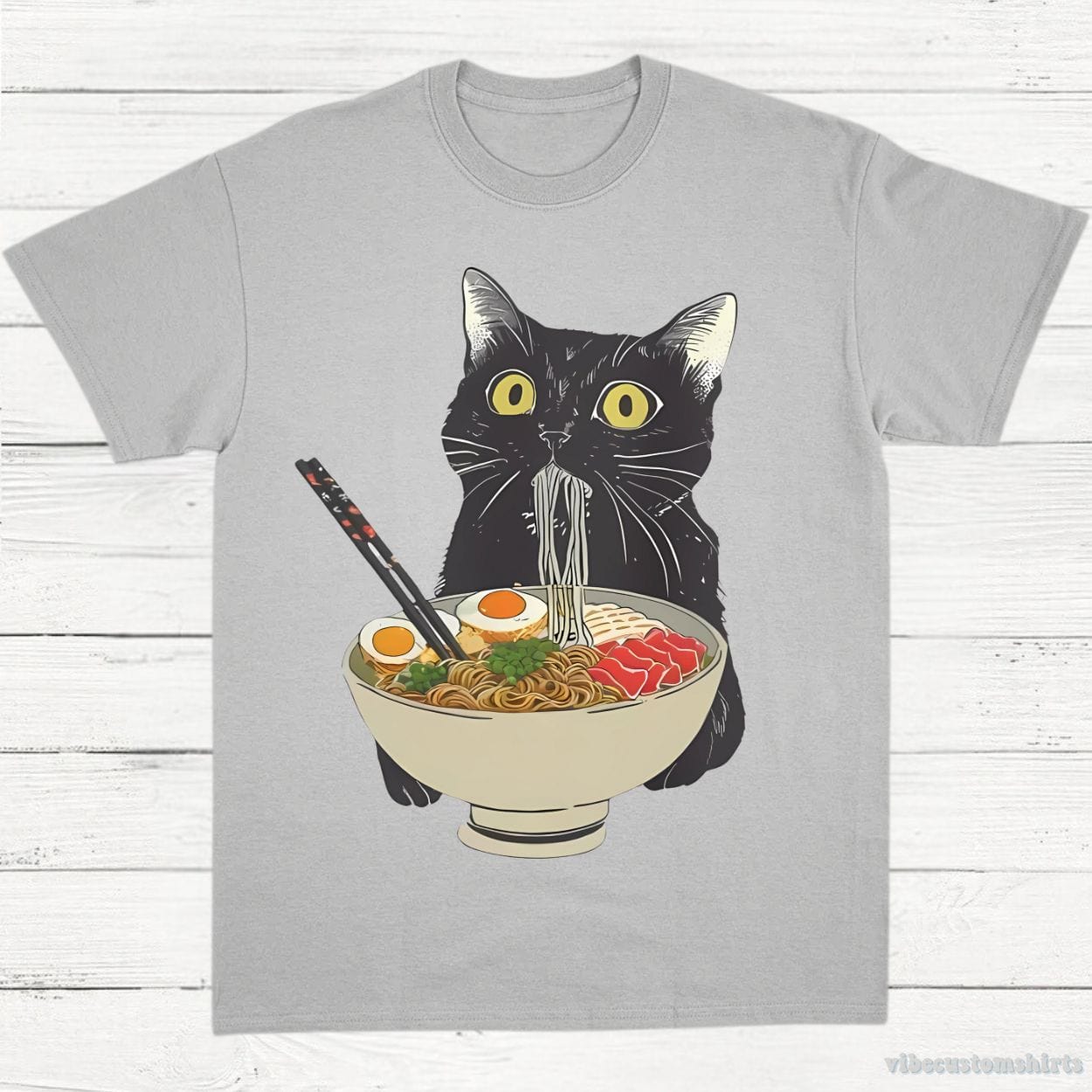 T-Shirt Sport Grey / S Noodle Cat, Ramen Cat Shirt