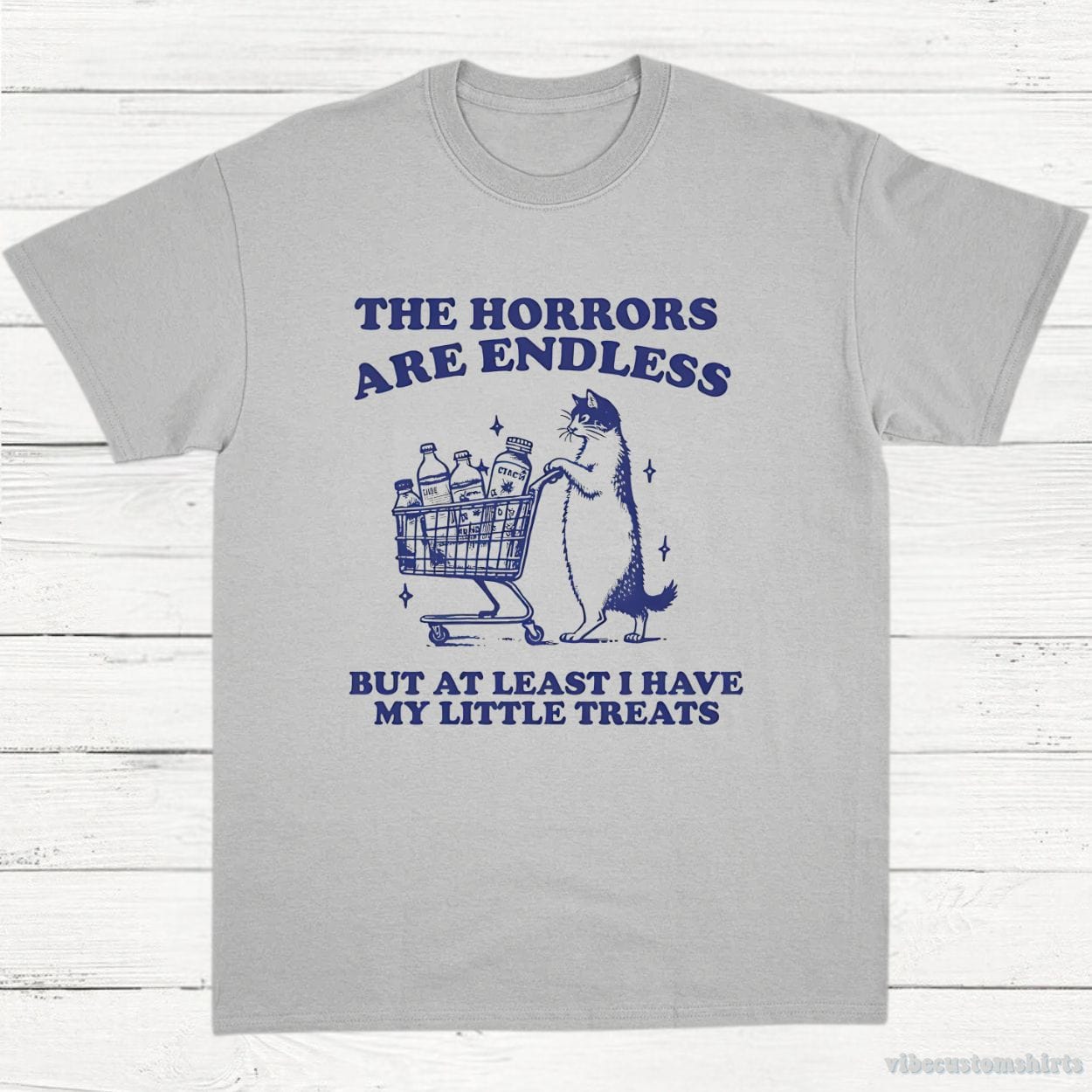 T-Shirt Sport Grey / S The Horrors Are Endless Funny Cat Shirt