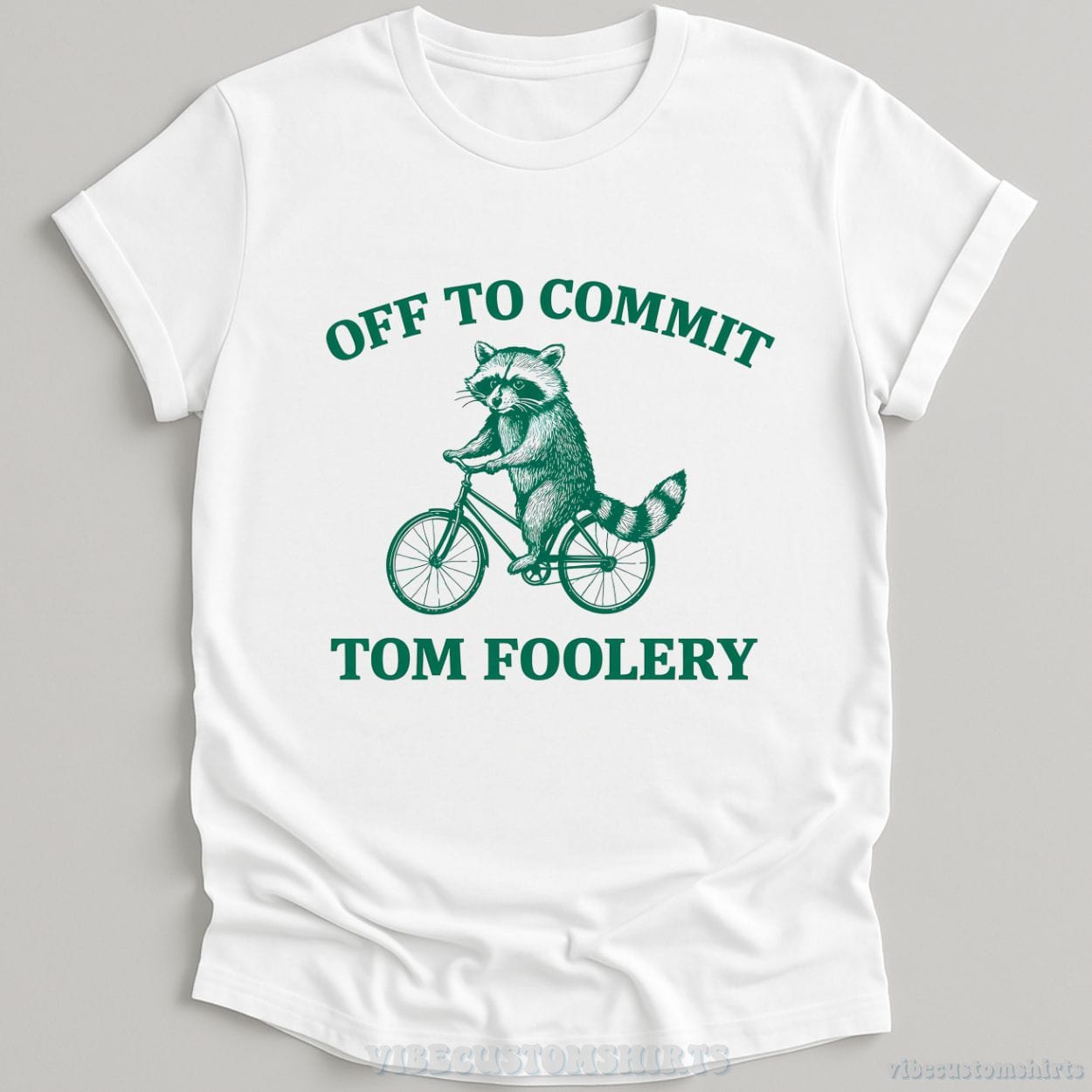 T-Shirt White / S Off To Commit Tom Foolery Raccoon T-Shirt