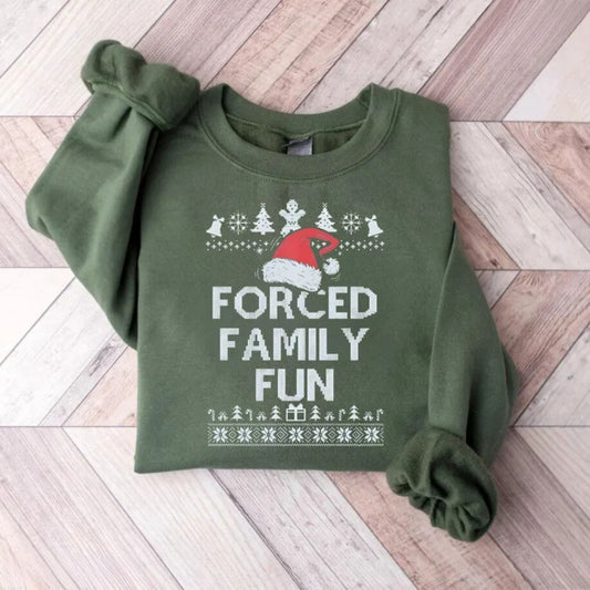Sweatshirt M / Military Green Forced Family Fun Sweatshirt