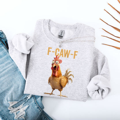 Sweatshirt S / Ash F Caw F Funny Meme Sweatshirt