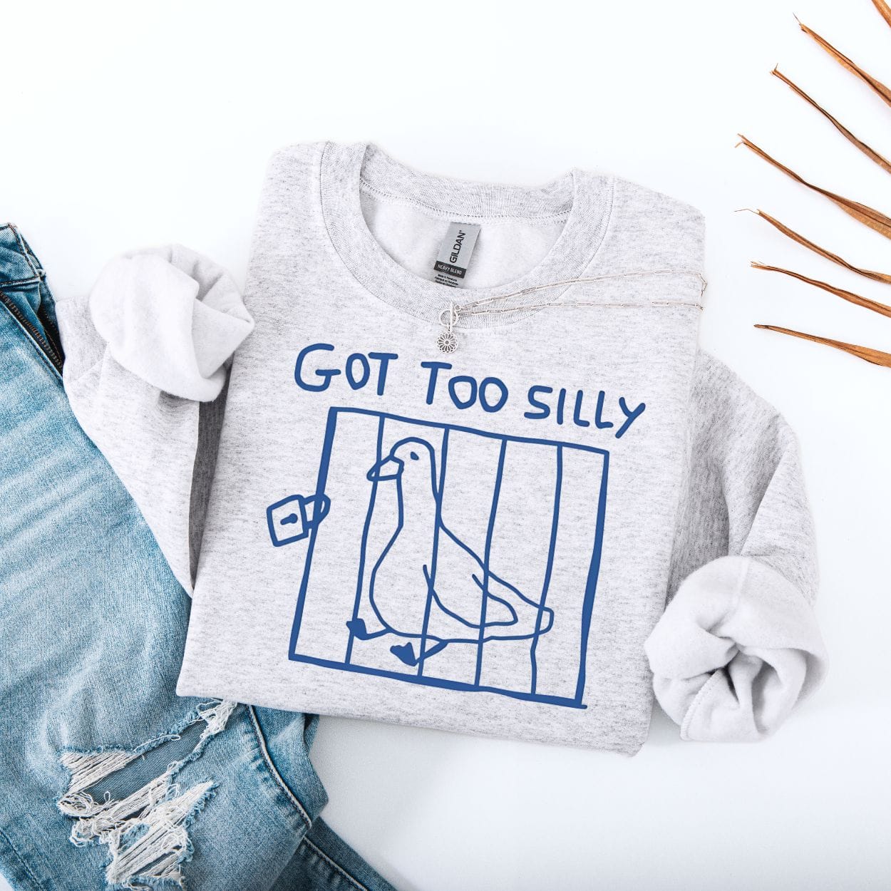 Sweatshirt S / Ash Got Too Silly Funny Meme Sweatshirt