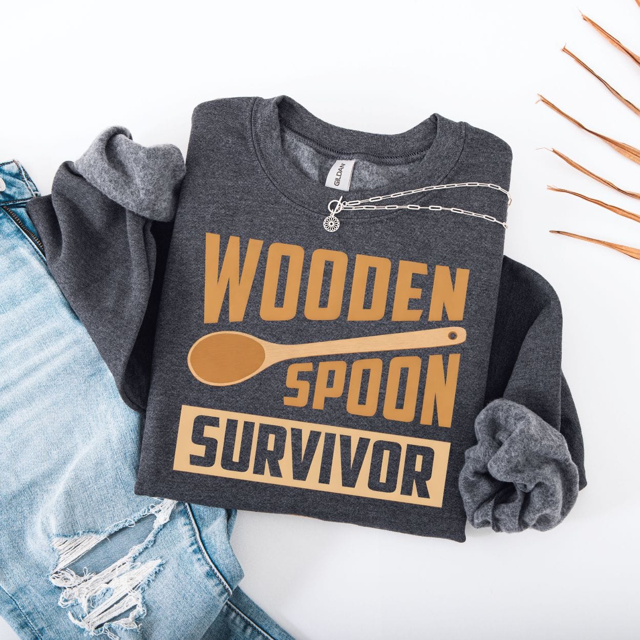 Sweatshirt S / Dark Heather Wooden Spoon Survivor Sweatshirt