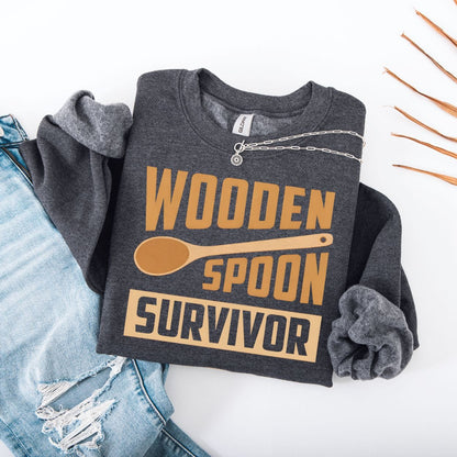 Sweatshirt S / Dark Heather Wooden Spoon Survivor Sweatshirt