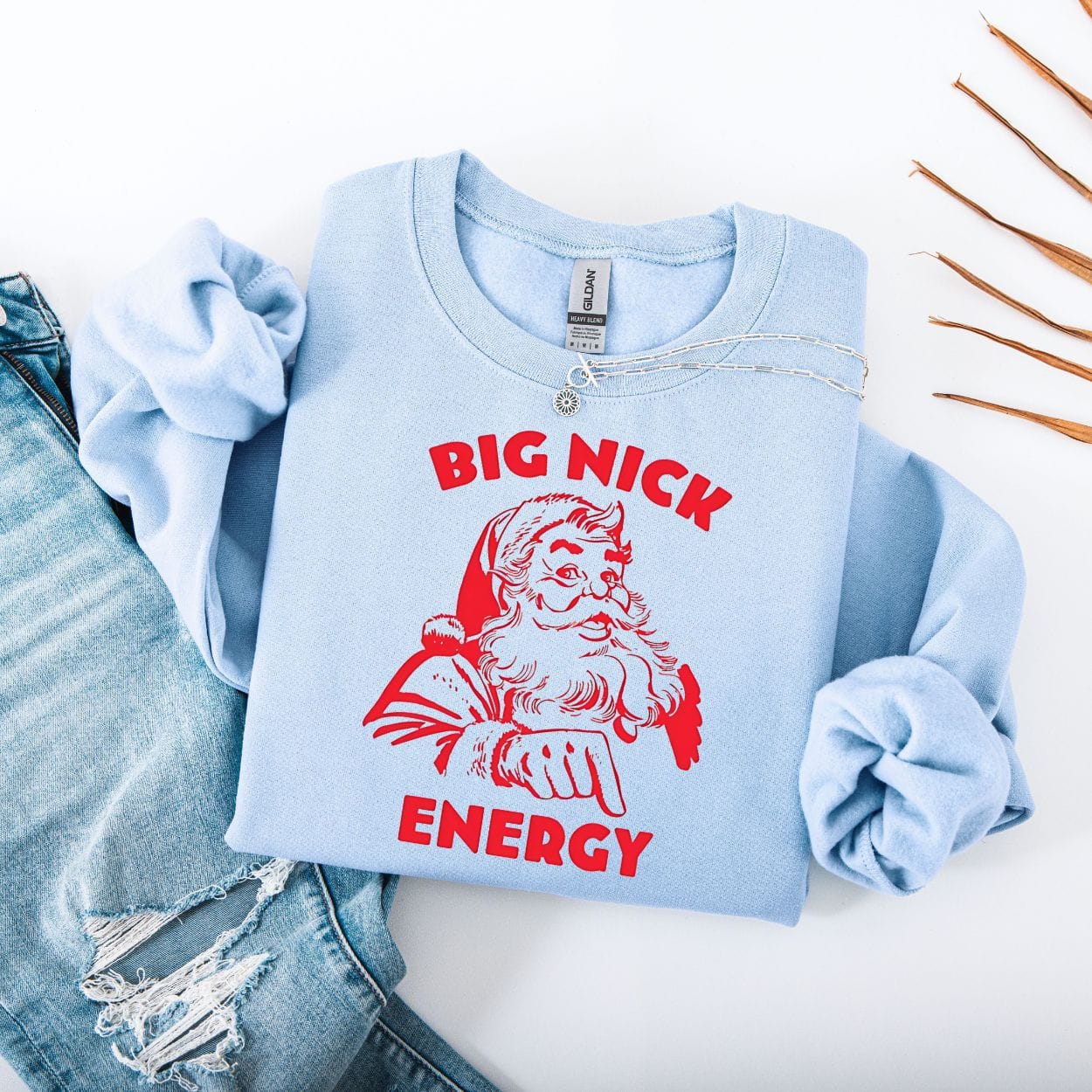 Sweatshirt S / Light Blue Big Nick Energy Funny Sweatshirt