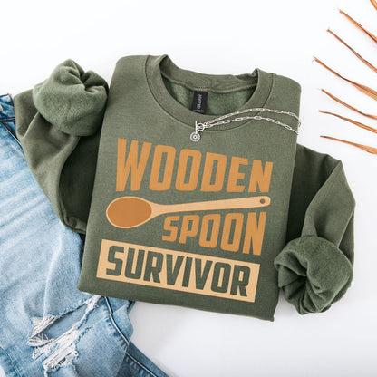 Sweatshirt S / Military Green Wooden Spoon Survivor Sweatshirt