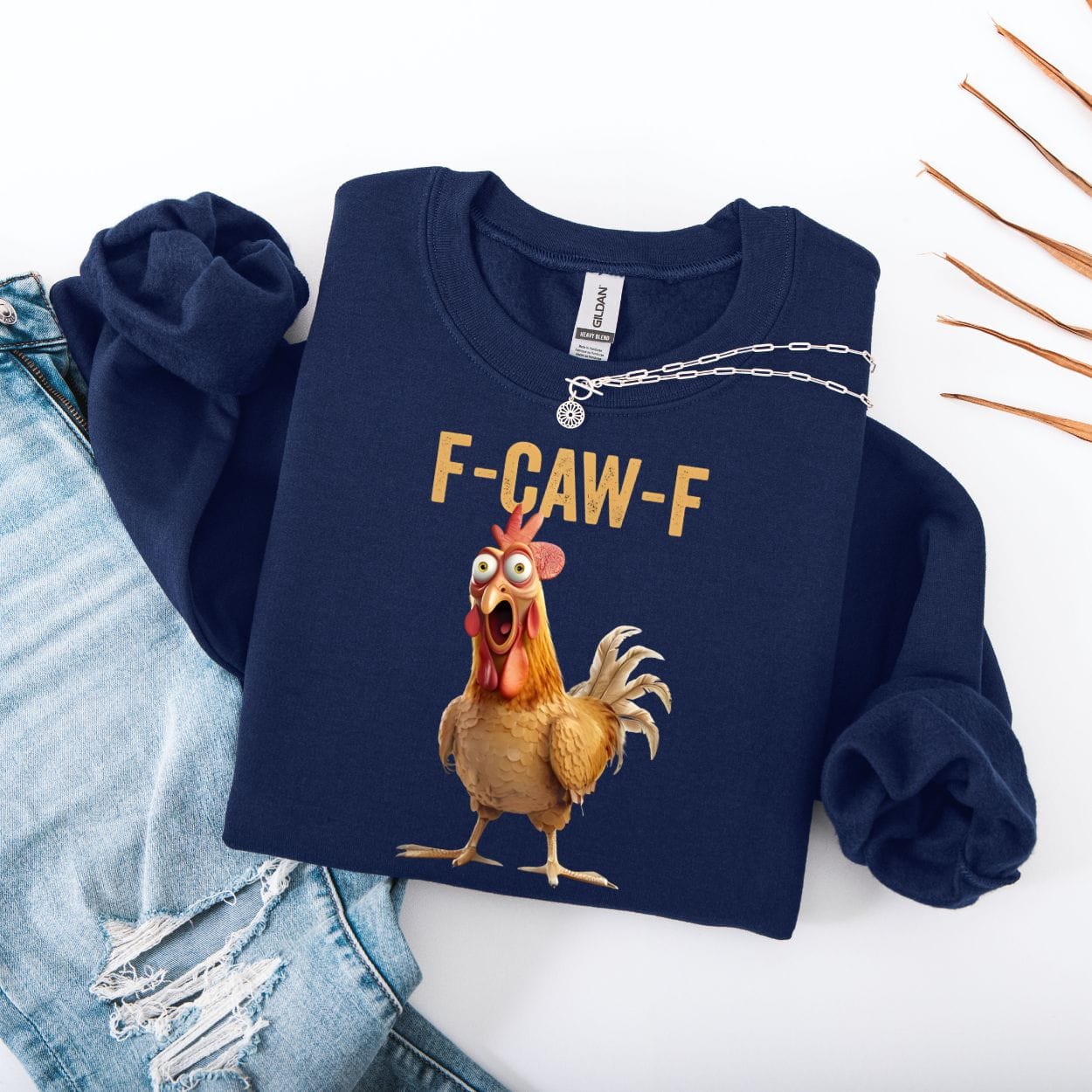 Sweatshirt S / Navy F Caw F Funny Meme Sweatshirt