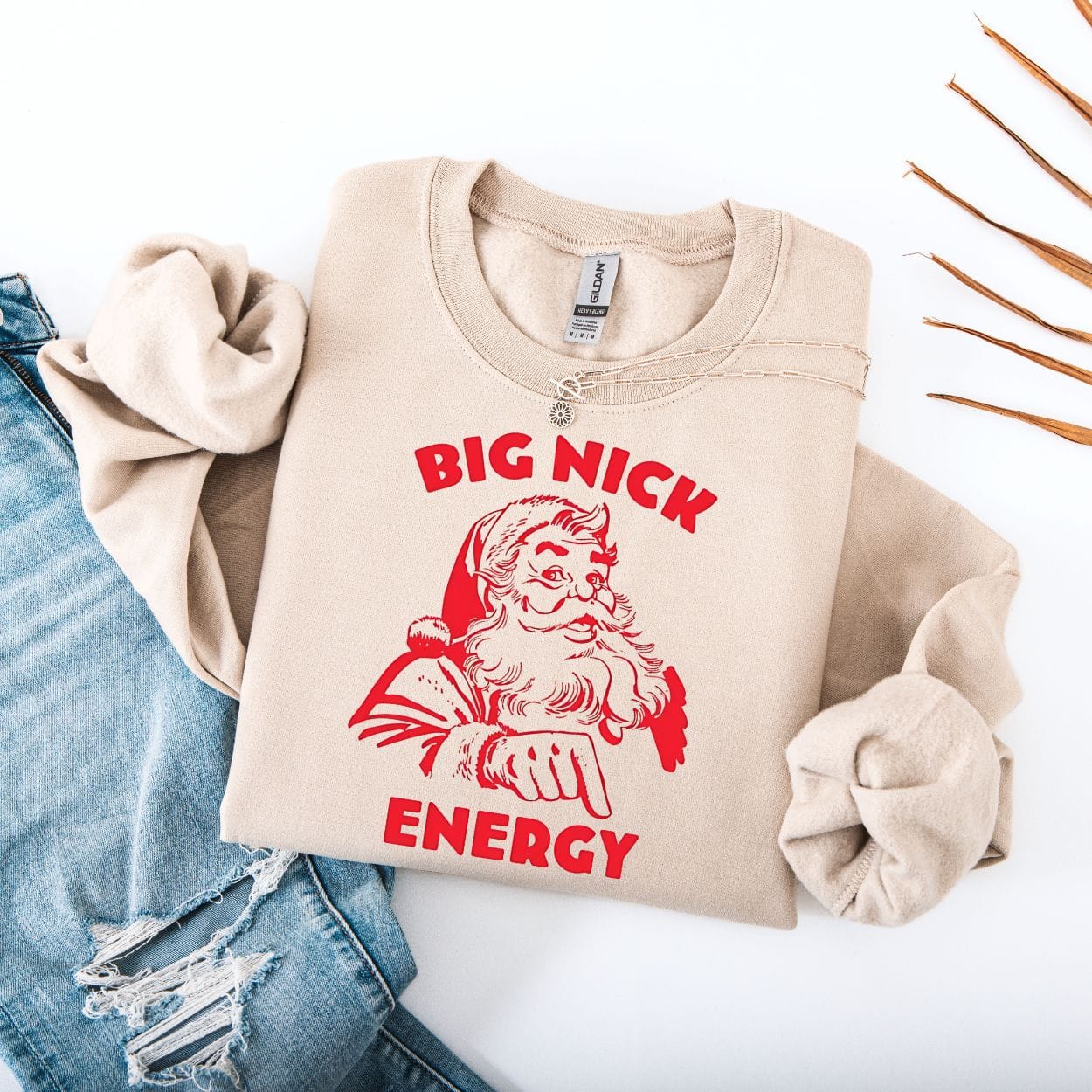 Sweatshirt S / Sand Big Nick Energy Funny Sweatshirt