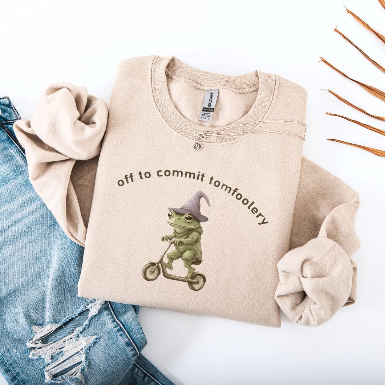 Sweatshirt S / Sand Off To Commit Tomfoolery Frog Sweatshirt