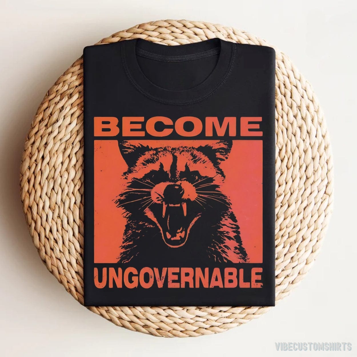 T-Shirt Become Ungovernable Raccoon Shirt