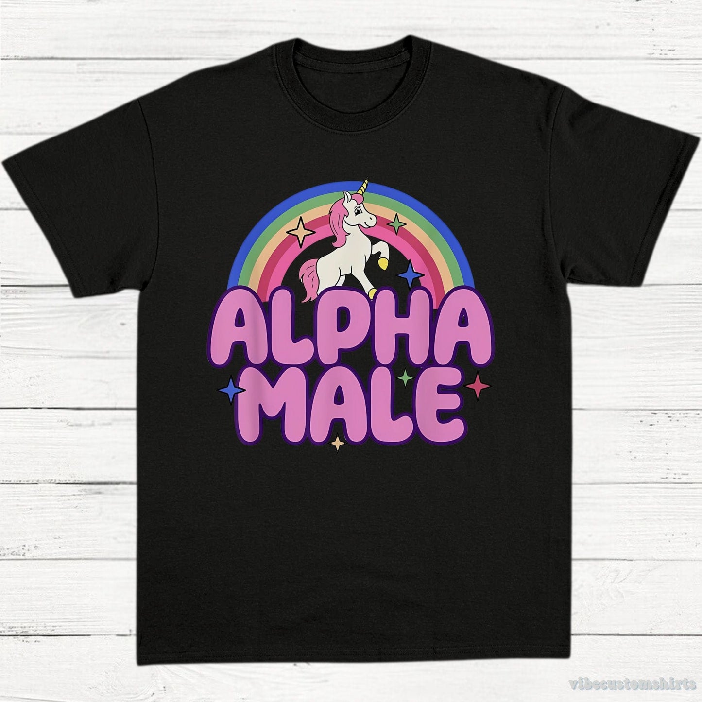 T-Shirt Black / S Alpha Male Funny Unicorn Shirt