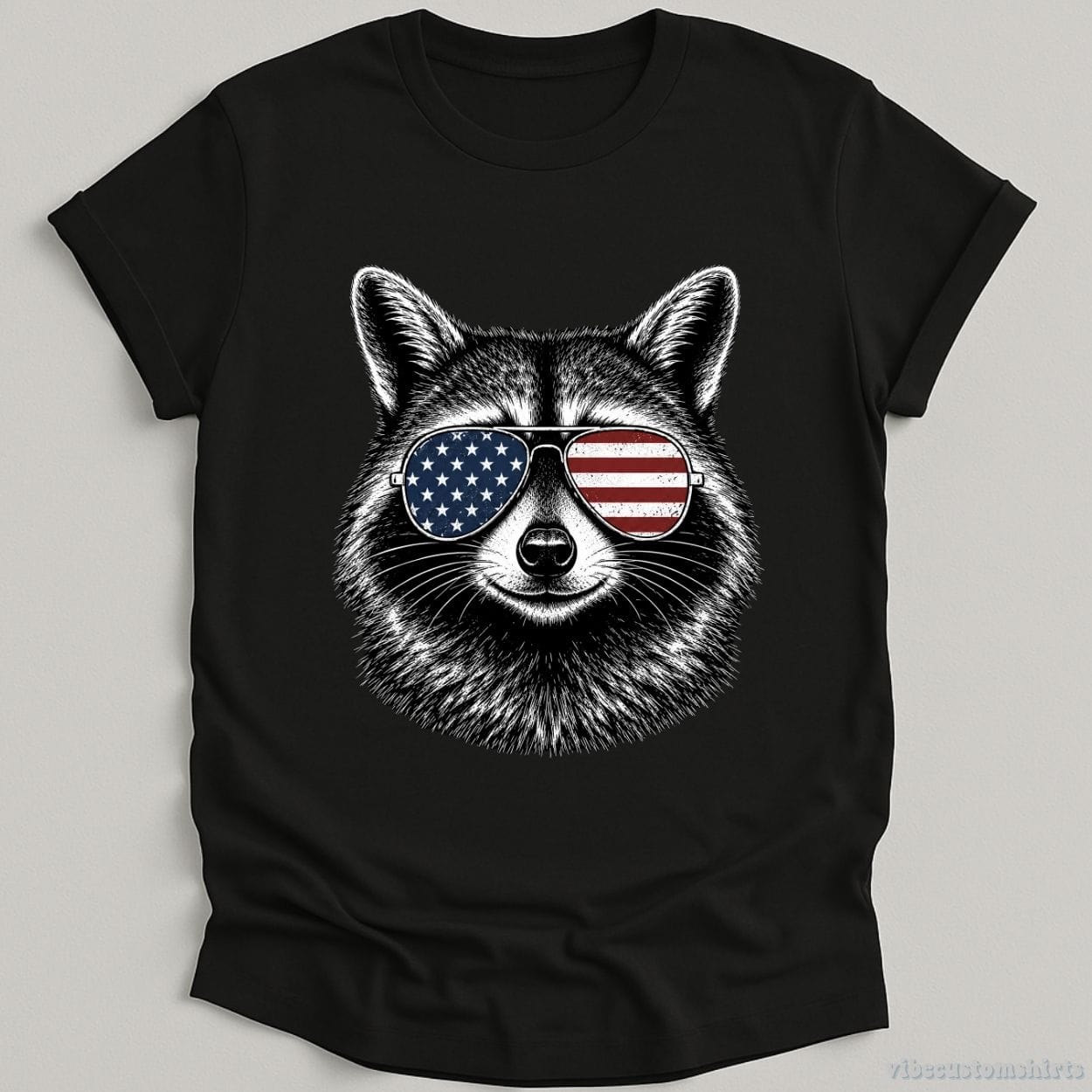 T-Shirt Black / S Aviator Raccoon Shirt