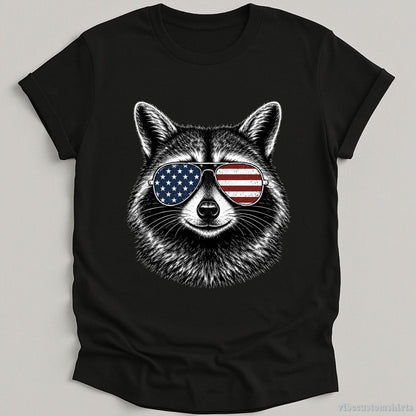 T-Shirt Black / S Aviator Raccoon Shirt
