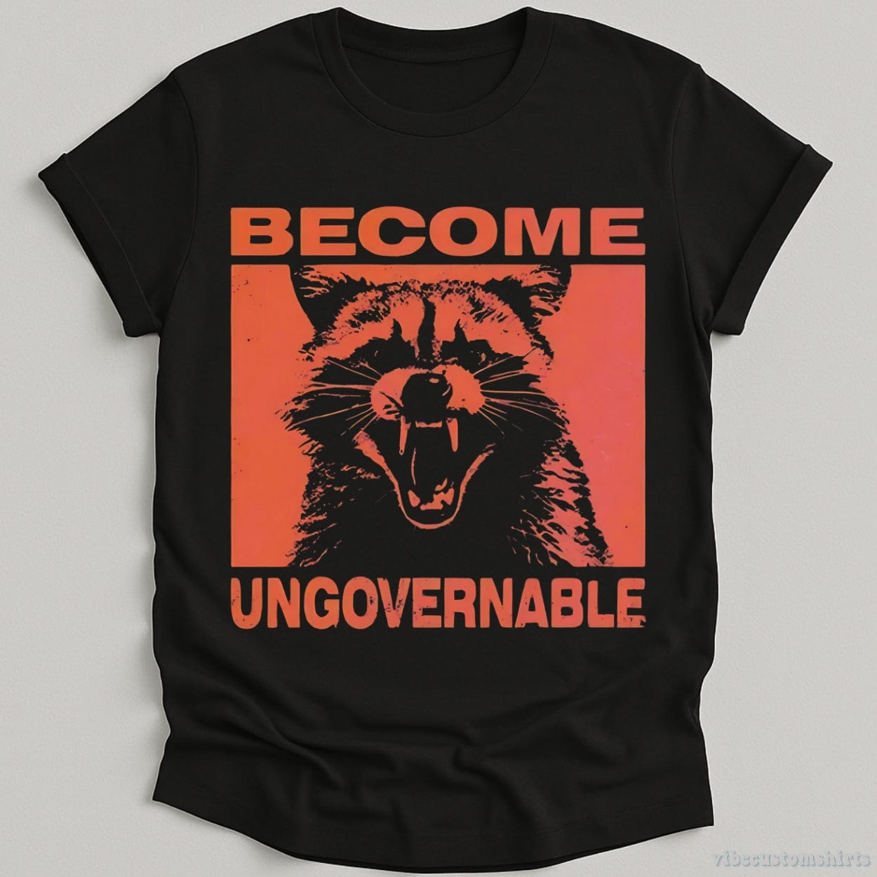 T-Shirt Black / S Become Ungovernable Raccoon Shirt