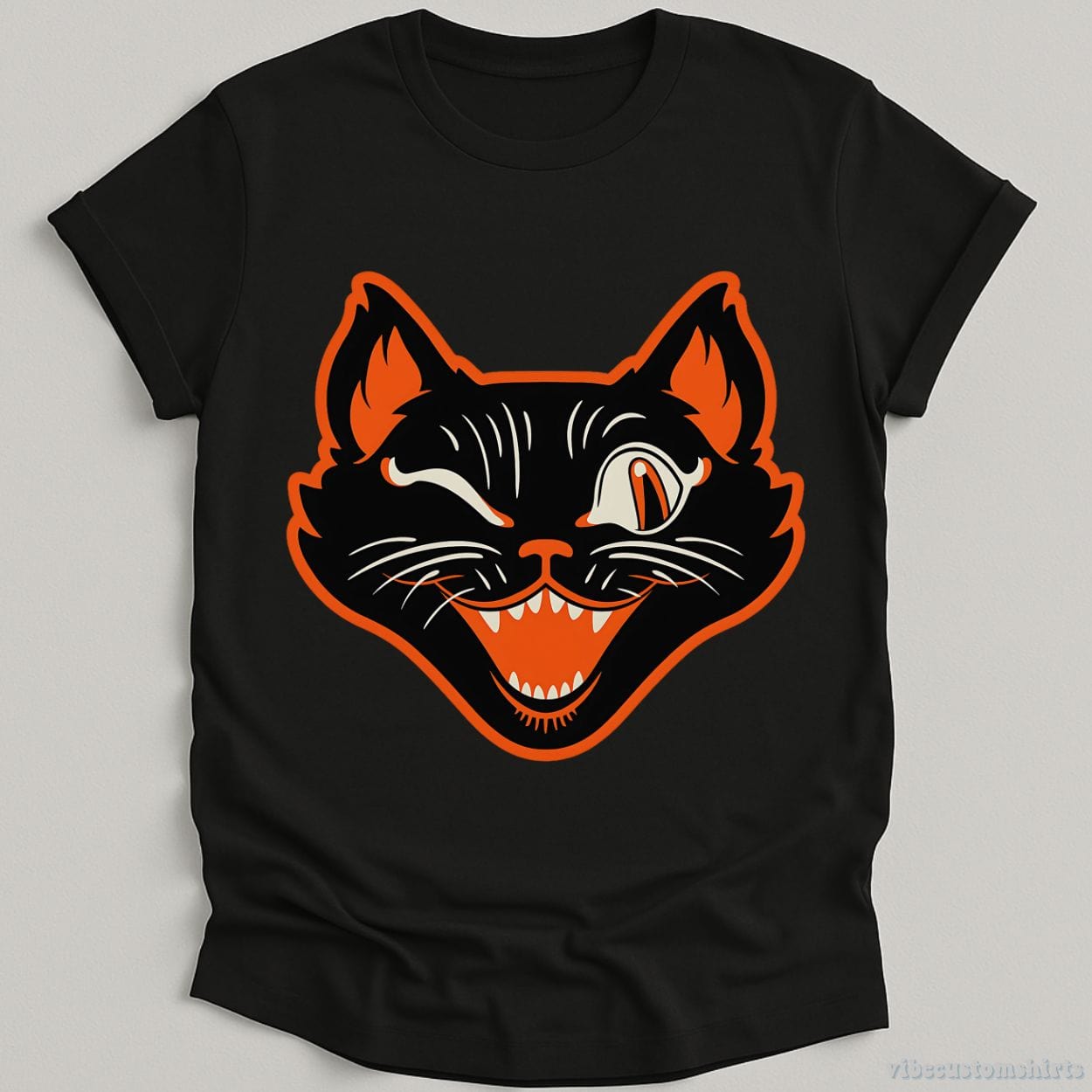 T-Shirt Black / S Black Cat Winking Shirt