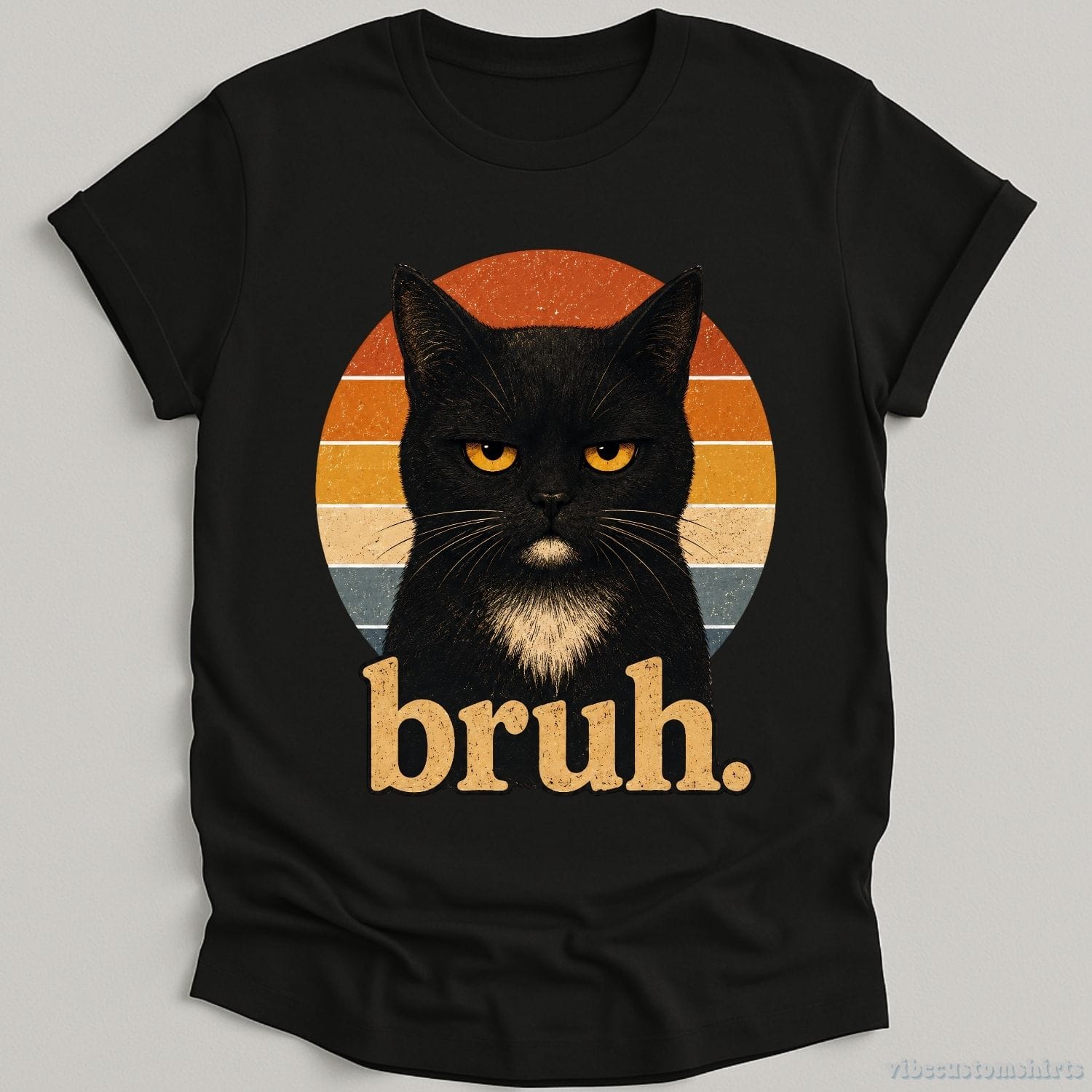 T-Shirt Black / S Bruh Cat Meme Shirt