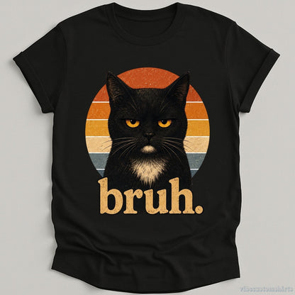 T-Shirt Black / S Bruh Cat Meme Shirt