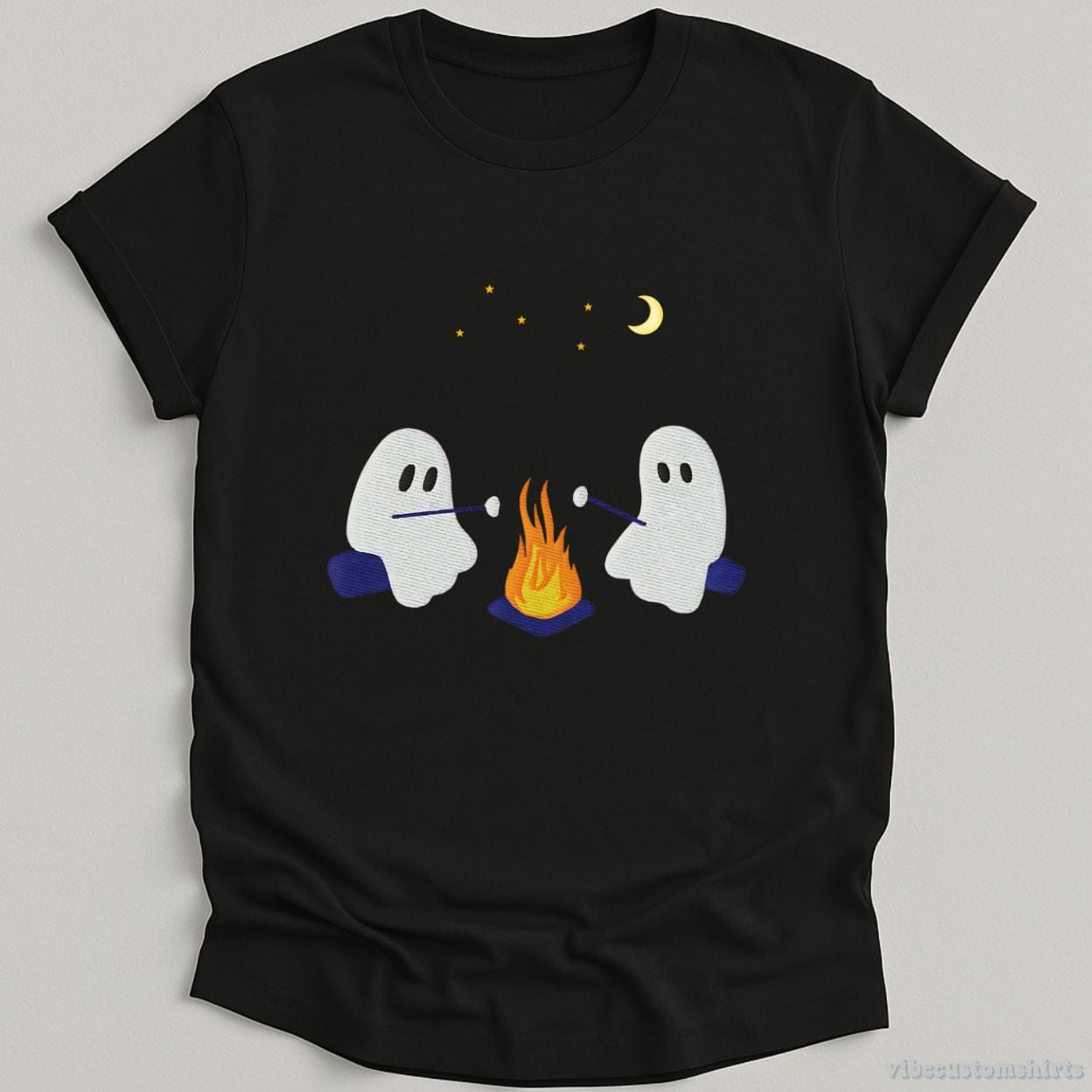 T-Shirt Black / S Cute Ghosts Camping Halloween Shirt