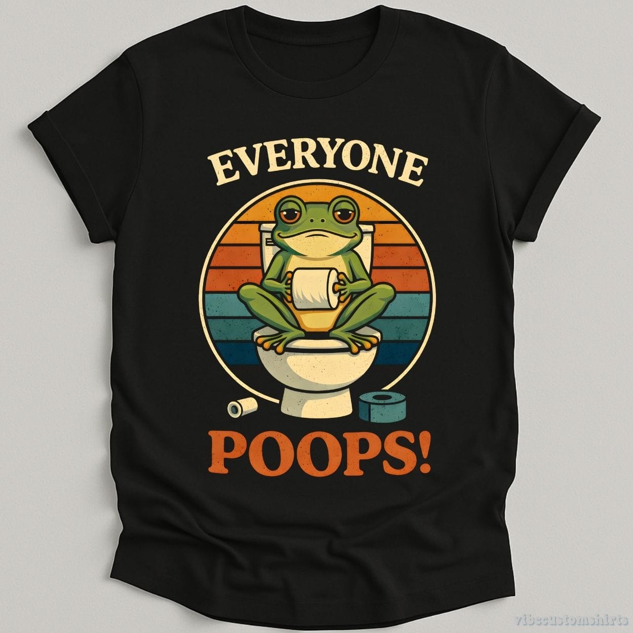 T-Shirt Black / S Everyone Poops Funny Frog Humor Shirt