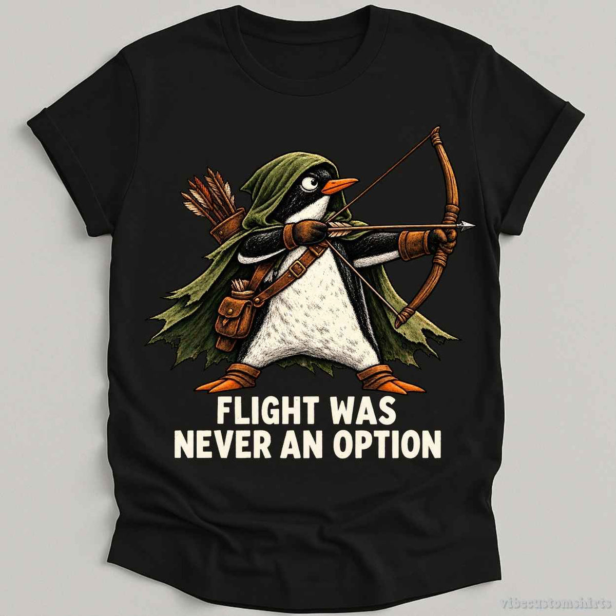 T-Shirt Black / S Flight Was Never An Option Fighter Penguin Shirt