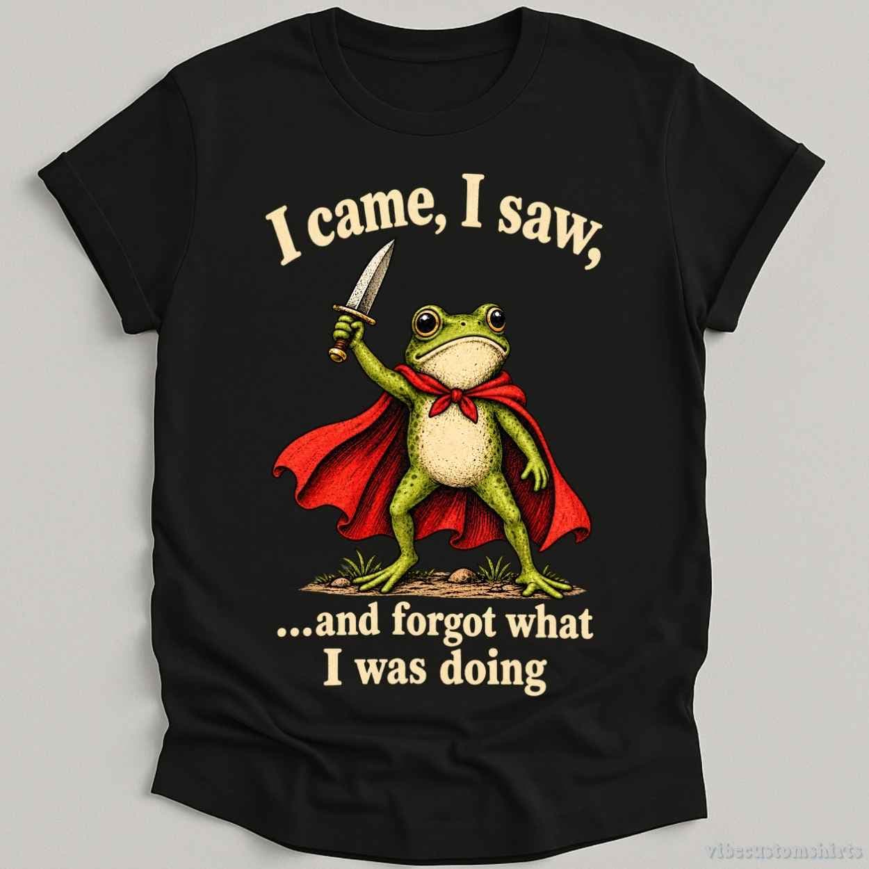 T-Shirt Black / S I Came I Saw And Forgot What I Was Doing Frog Shirt