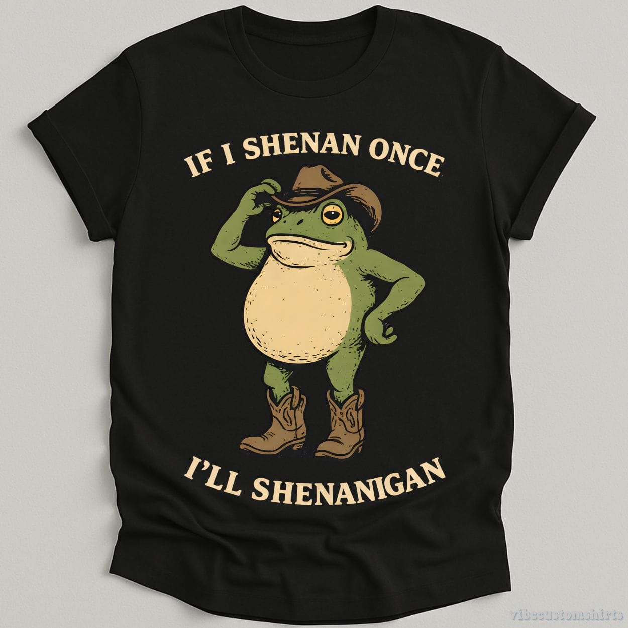 T-Shirt Black / S If I shenan once, I’ll shenanigan Cowboy Frog Shirt