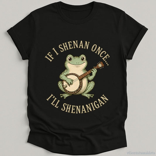 T-Shirt Black / S If I Shenan Once I'll Shenanigan Frog With Banjo Shirt