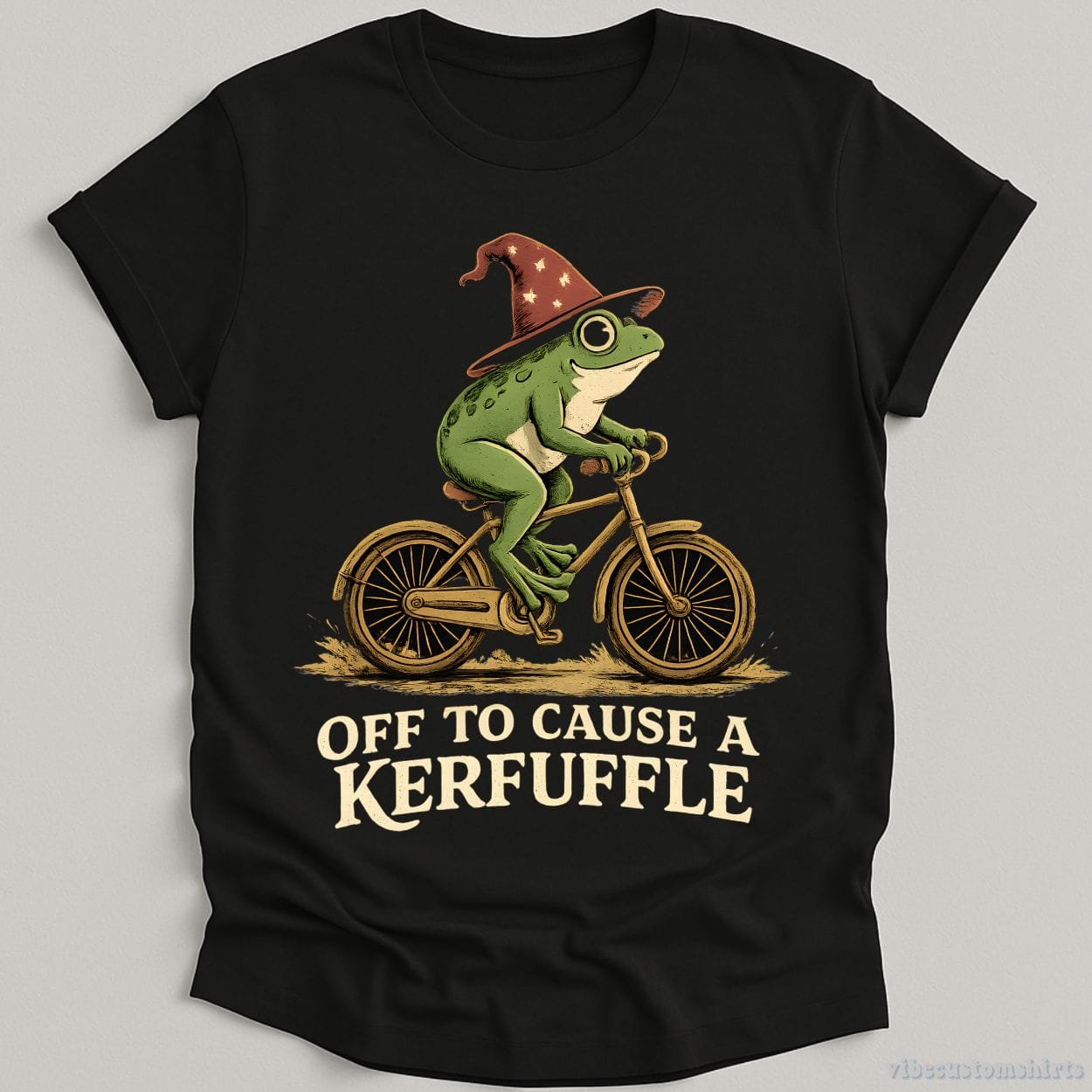 T-Shirt Black / S Off To Cause A Kerfuffle Wizard Frog Shirt