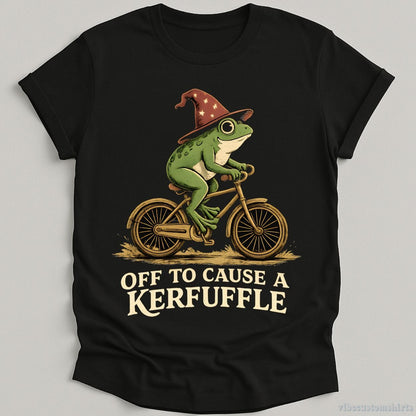 T-Shirt Black / S Off To Cause A Kerfuffle Wizard Frog Shirt