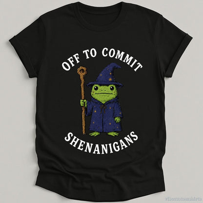 T-Shirt Black / S Off To Commit Shenanigans Wizard Frog Shirt