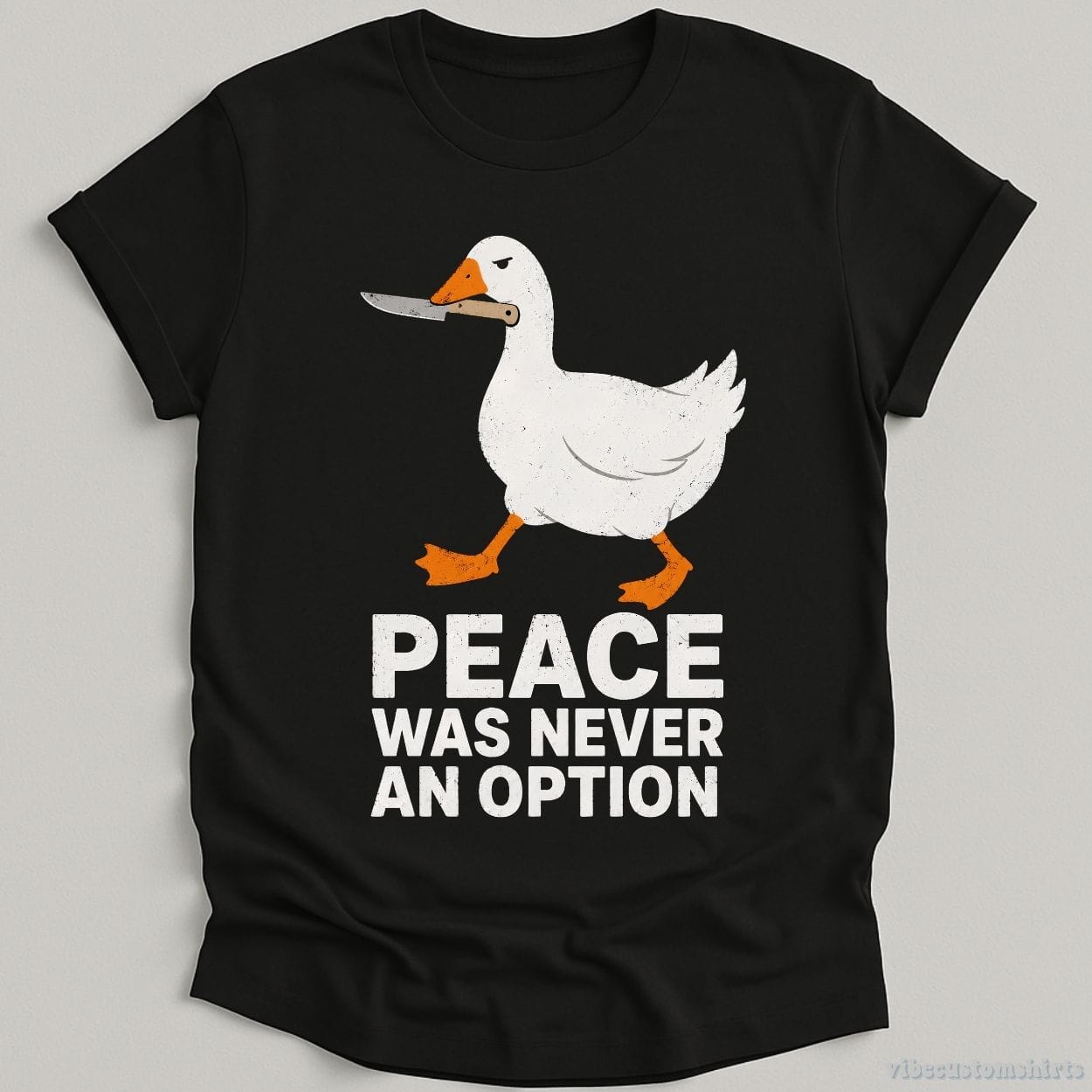 T-Shirt Black / S Peace Was Never An Option Sarcastic Goose Shirt