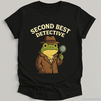 T-Shirt Black / S Second Best Detective Frog Shirt
