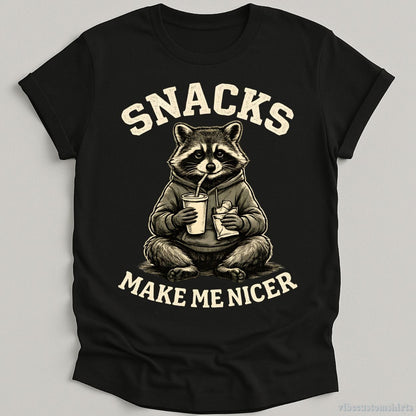 T-Shirt Black / S Snacks Make Me Nicer Trash Panda Shirt