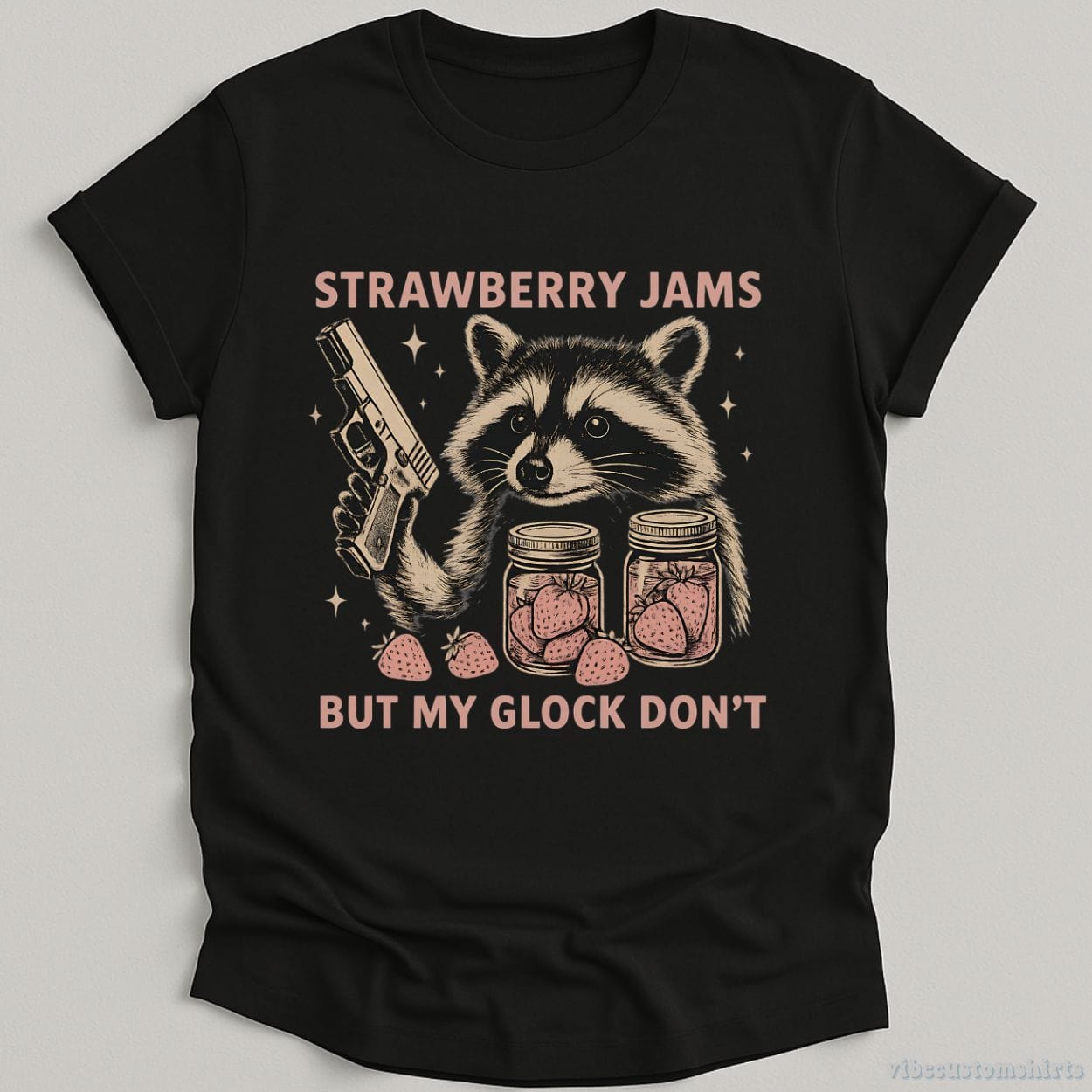 T-Shirt Black / S Strawberry Jams But My Glock Don't Shirt