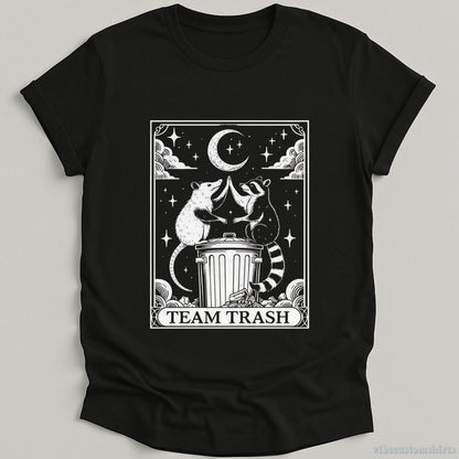T-Shirt Black / S Team Trash Funny Possum And Raccoon Tarot Card Shirt