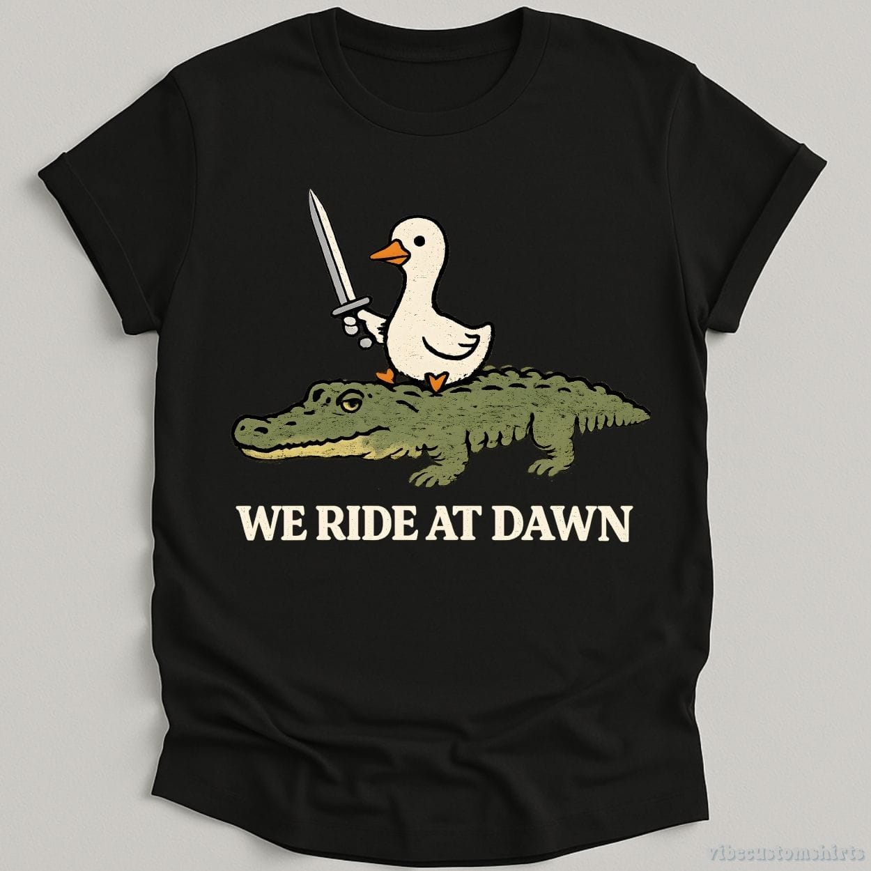 T-Shirt Black / S We Ride At Dawn Crocodile and Goose Shirt