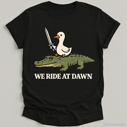 T-Shirt Black / S We Ride At Dawn Crocodile and Goose Shirt